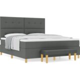 Box Spring Krevet s madracem i klupom Tamno siva 180x200 cm | shoptok.hr