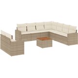  10-dijelni set vrtnih sofa s jastucima bež od poliratana | shoptok.hr