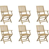  The Living Store Zložljivi vrtni stoli 6 kosov 54,5x58x90 cm trdna akacija - Vrtni Stol, (21460988) | Shoptok.si