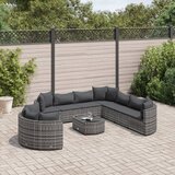 The Living Store Vrtna sedežna garnitura 10-delna z blazinami siv poli ratan - Vrtna Sedežna Garnitura, (21475594) | Shoptok.si