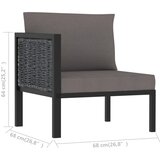  Modularna kutna sofa od poliratana s desnim naslonom antracit | shoptok.hr