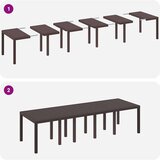 vidaXL 13-dijelni Vrtni Blagovaonski Set s Jastucima Smeđi Poli Ratan | shoptok.hr