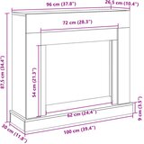  Okvir za kamin boja hrasta 100x30x87,5 cm od konstruiranog drva | shoptok.hr
