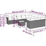  12-dijelni set vrtnih sofa od poliratana s jastucima bež | shoptok.hr