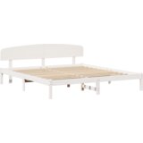 vidaXL okvir kreveta s uzheadboardom bijeli 200x200 cm čvrsto drvo bor | shoptok.hr
