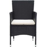  5-dijelni vrtni blagovaonski set s jastucima od poliratana crni Crna Dužina stola 80 cm | Shoptok.si