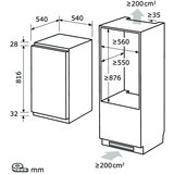 EXQUISIT Vgradni hladilnik 88 cm, drsna EKS131-V-040F, vrata | Shoptok.si
