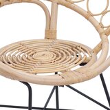  Stolac za blagovanje 2 kom. Ratan i čelik Prirodna Smeđa 54 x 65 x 82 cm | Shoptok.si