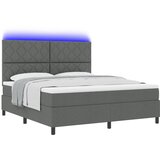 vidaXL krevet s oprugama i madracem &amp LED - tamno siva 180x200 cm | shoptok.hr