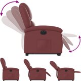  Električni naslonjač na podizanje umjetna koža crvena boja vina | shoptok.hr