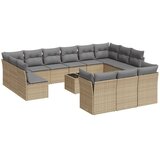  14-dijelni set vrtnih sofa s jastucima poliratan Bež | shoptok.hr