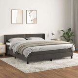  Box spring postelja z vzmetnico temno siva 180x200 cm žamet, (20899819) | Shoptok.si