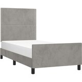  Posteljni okvir z vzglavjem svetlo siv 90x190 cm žamet, (20903151) | Shoptok.si