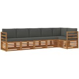  Set vanjskih sofa 6 kom. Prirodna i antracit Poliester Bijela 306 x 128,5 x 73 cm | Shoptok.si
