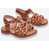 Boto Children's Velcro Sandals With Stripes Brown Sammy | ePonuda.com