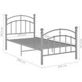  Za krevet sivi metalni 100 x 200 cm | shoptok.hr