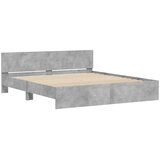  Okvir kreveta s uzglavljem boja betona 200 x 200 cm | shoptok.hr