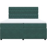 vidaXL Box spring postelja z vzmetnico temno zelena 200x200 cm žamet, (21310697) | Shoptok.si