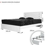 Hanah home Bračni krevet Fuga 180 185x100x205cm, Crni | Eponuda.ba