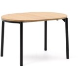 Kave Home Raztegljiva jedilna miza z mizno ploščo v hrastovem dekorju v naravni barvi 90x120 cm Montuiri – | Shoptok.si