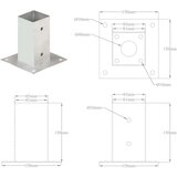 vidaXL sidra za stupove 4 kom od pocinčanog metala 81 mm | shoptok.hr