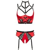 Abierta Fina bleščeč komplet z obročki in naramnicami (rdeča in črna) - 80C/M | Shoptok.si