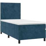 Box spring krevet s madracem tamnoplavi 100x200 cm baršunasti | shoptok.hr