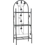 vidaXL 3-nadstropno stojalo za rastline črno 52x28x128 cm želez | Shoptok.si