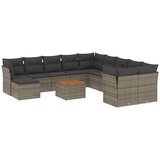  12-dijelni set vrtnih sofa od poliratana s jastucima sivi | shoptok.hr