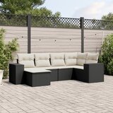 vidaXL 6-dijelni set vrtnih sofa s jastucima crni od poliratana | shoptok.hr