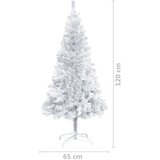  Umjetno osvijetljeno božićno drvce sa stalkom srebrno 120cm PET | shoptok.hr