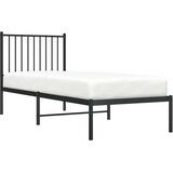 Metalni okvir za krevet s uzglavljem crni 80x200 cm | shoptok.hr