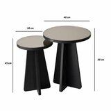 Hanah home Set bočnih stočića Luna Black | Eponuda.com