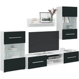 vidaXL 5 kosov TV enot z LED osvetlitvijo Matt Indigo Engineered Wood Cene