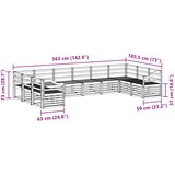  Set vanjskih sofa 10 pcs Bijela 363 x 185,5 x 73 cm | Eponuda.com