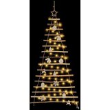vidaXL Božićno drvce s 80 LED svjetlima Prirodna 150 cm Masivni jasen | shoptok.hr