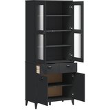  Visoka komoda VIKEN crna 80 x 40 x 190 cm od masivne borovine | Shoptok.si