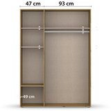 Rauch Möbel OMARA S KLASIČNIMI VRATI, siva, hrast artisan | Shoptok.si