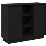  Sideboard s LED-om Crna hrast 90x32x75 cm Konstruirano drvo u