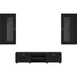  Set TV komoda s ladicama FLORIN 3 pcs Crna Konstruirano drvo | shoptok.hr