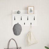  Vješalica za kapute na zidu s policom Zidne s pohranom Bijelo 60 x 40 x 12 cm | shoptok.hr