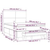  Box spring postelja z vzmetnico svetlo siva 140x200 cm blago, (20898510) | Shoptok.si