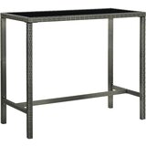 The Living Store Vrtna barska miza siva 130x60x110 cm poli ratan in steklo - Barska Miza, (21479720) | Shoptok.si