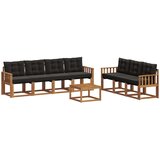  Set vanjskih sofa 8 kom. Prirodna i crna | shoptok.hr