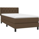  Box spring postelja z vzmetnico temno rjava 80x200 cm blago, (20846735) | Shoptok.si