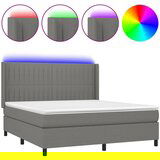  The Living Store Box spring postelja z vzmetnico LED temno siva 160x200 cm blago - Box Spring Postelja, (21454880) | Shoptok.si