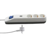 produžni kabel s utičnicama (3-struko, Bijelo-sive boje, Dužina kabela: 1,4 m, 2 USB priključka)