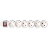 Home Razvodnik sa 6 mesta 1.5m 1.0mm2 + prekidač NV6K/WH | ePonuda.com