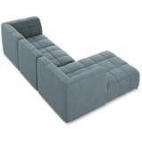 Makamii Modra kotna sedežna garnitura iz tkanine bouclé (levi kot/z ležalnikom) Aloha – | Shoptok.si