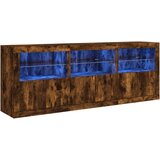  Komoda s LED svjetlima boja dimljenog hrasta 181,5x37x67 cm | shoptok.hr